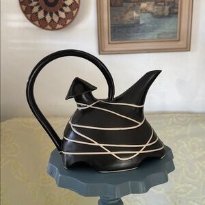 Vtg.Signed Libbyware.Handcrafted One of a Kind Studio pottery teapot.Art Deco.